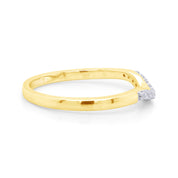 Curved Wedding Band Ring Natural Diamond