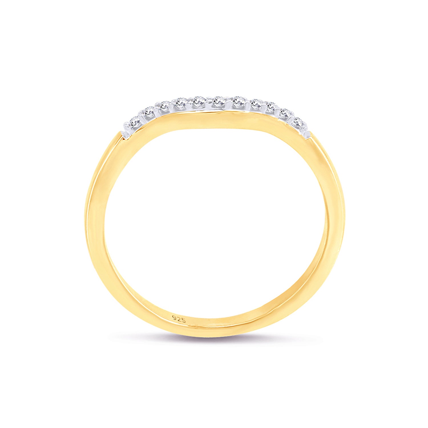 Curved Wedding Band Ring Natural Diamond