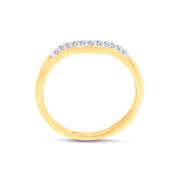 Curved Wedding Band Ring Natural Diamond