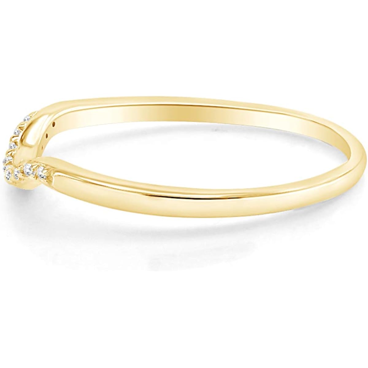 Curved Wedding Band Ring Cubic Zirconia