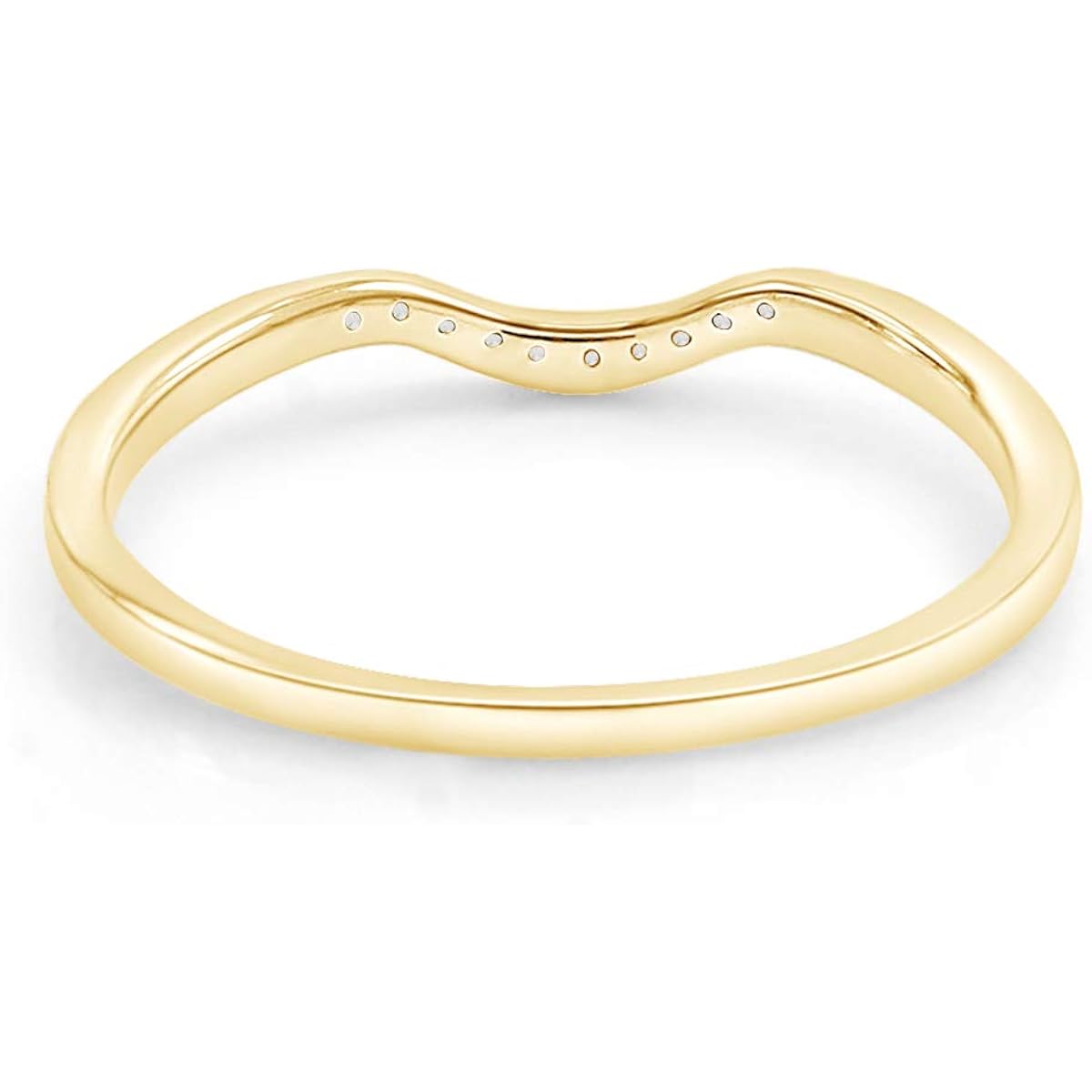 Curved Wedding Band Ring Cubic Zirconia