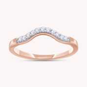 Curved Wedding Band Ring Natural Diamond