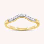 Curved Wedding Band Ring Natural Diamond