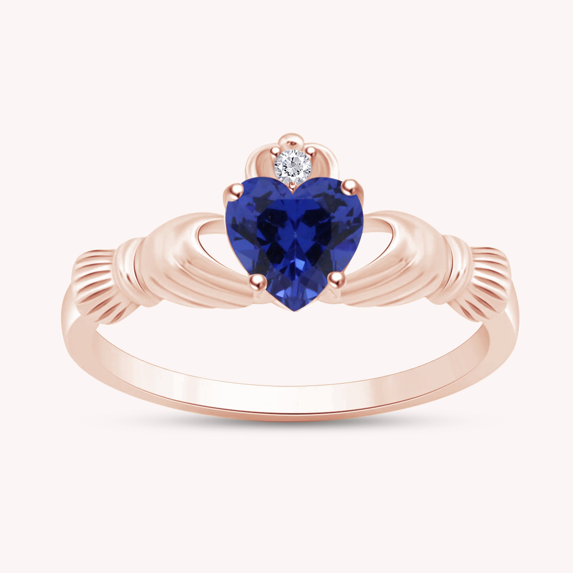 Center 6MM Simulated Birthstone with White Gemstone Rings for Women