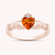 Center 6MM Simulated Birthstone with White Gemstone Rings for Women