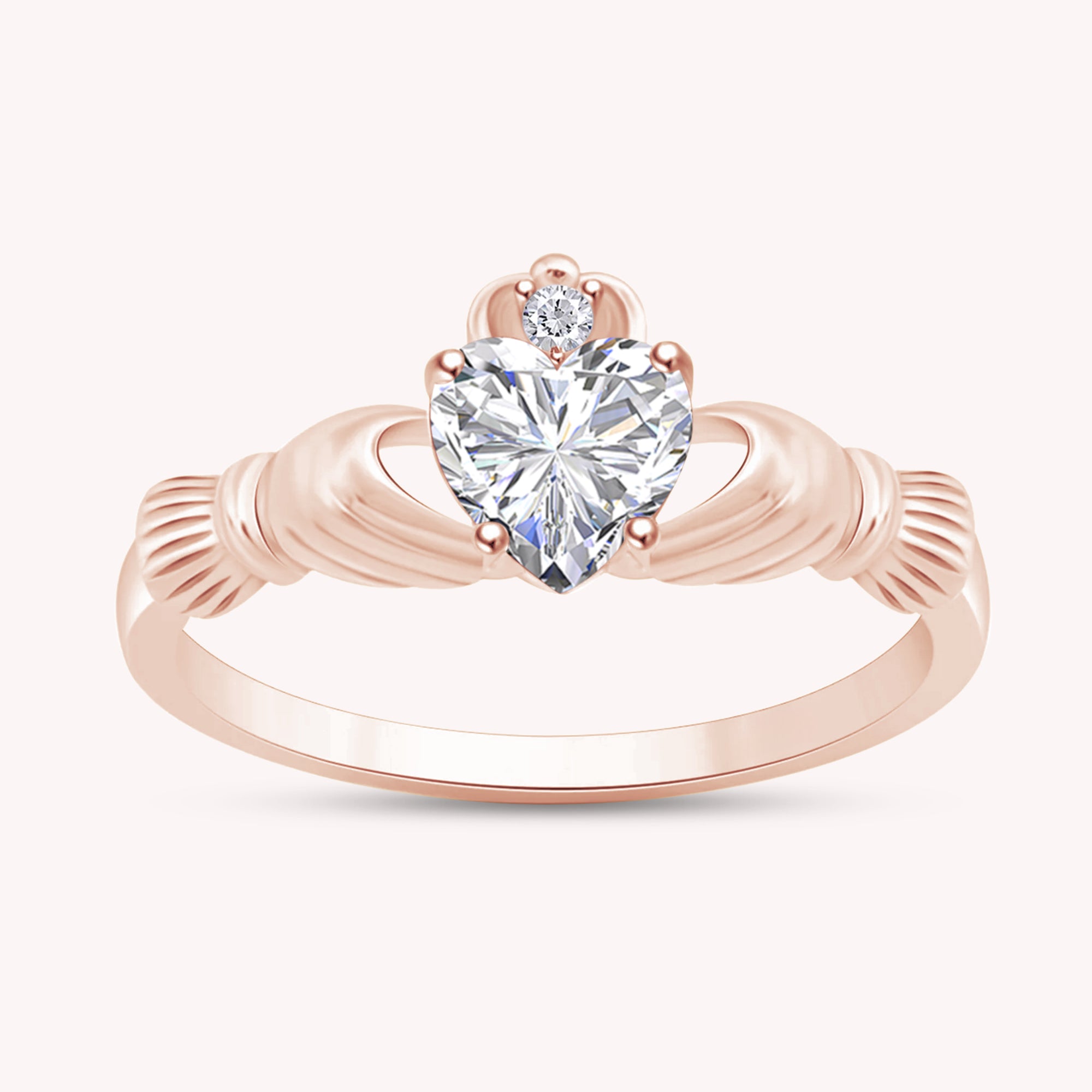 Center 6MM Simulated Birthstone with White Gemstone Rings for Women
