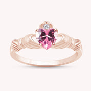 Center 6MM Simulated Birthstone with White Gemstone Rings for Women