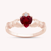 Center 6MM Simulated Birthstone with White Gemstone Rings for Women