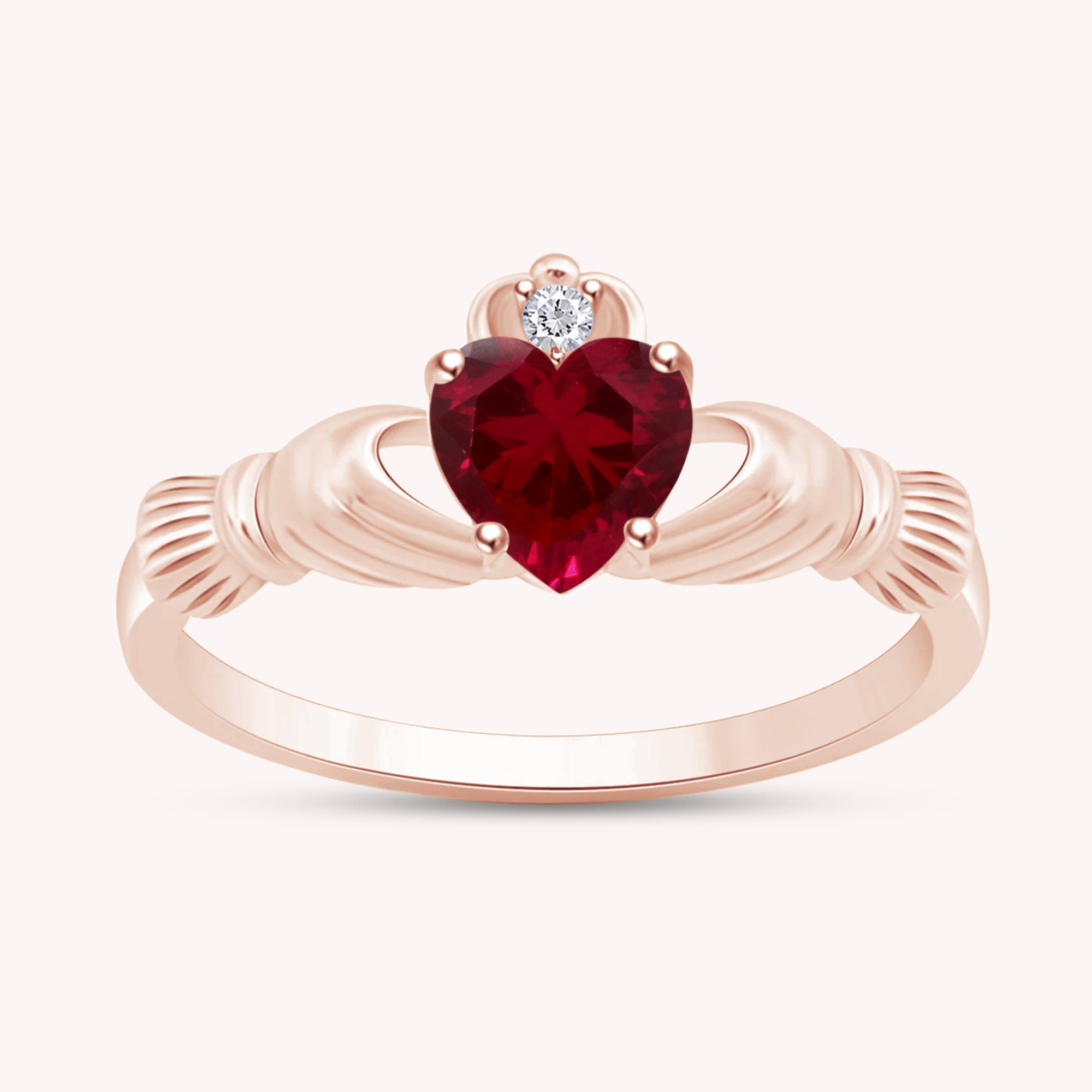 Center 6MM Simulated Birthstone with White Gemstone Rings for Women