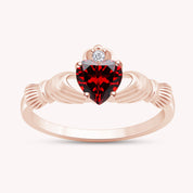 Center 6MM Simulated Birthstone with White Gemstone Rings for Women