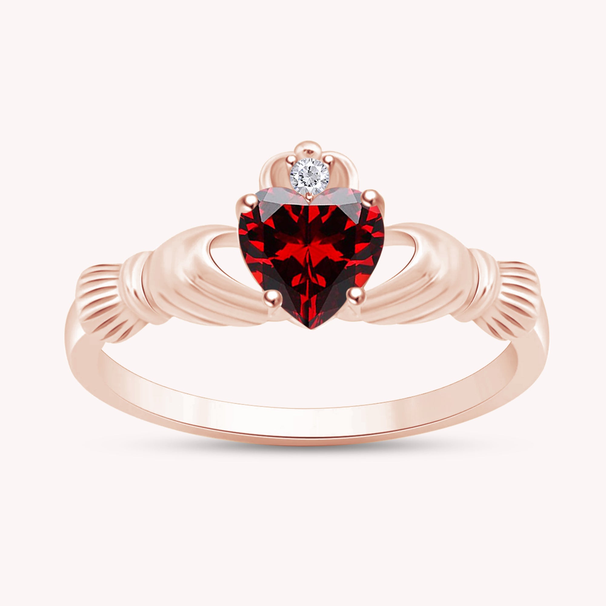 Center 6MM Simulated Birthstone with White Gemstone Rings for Women