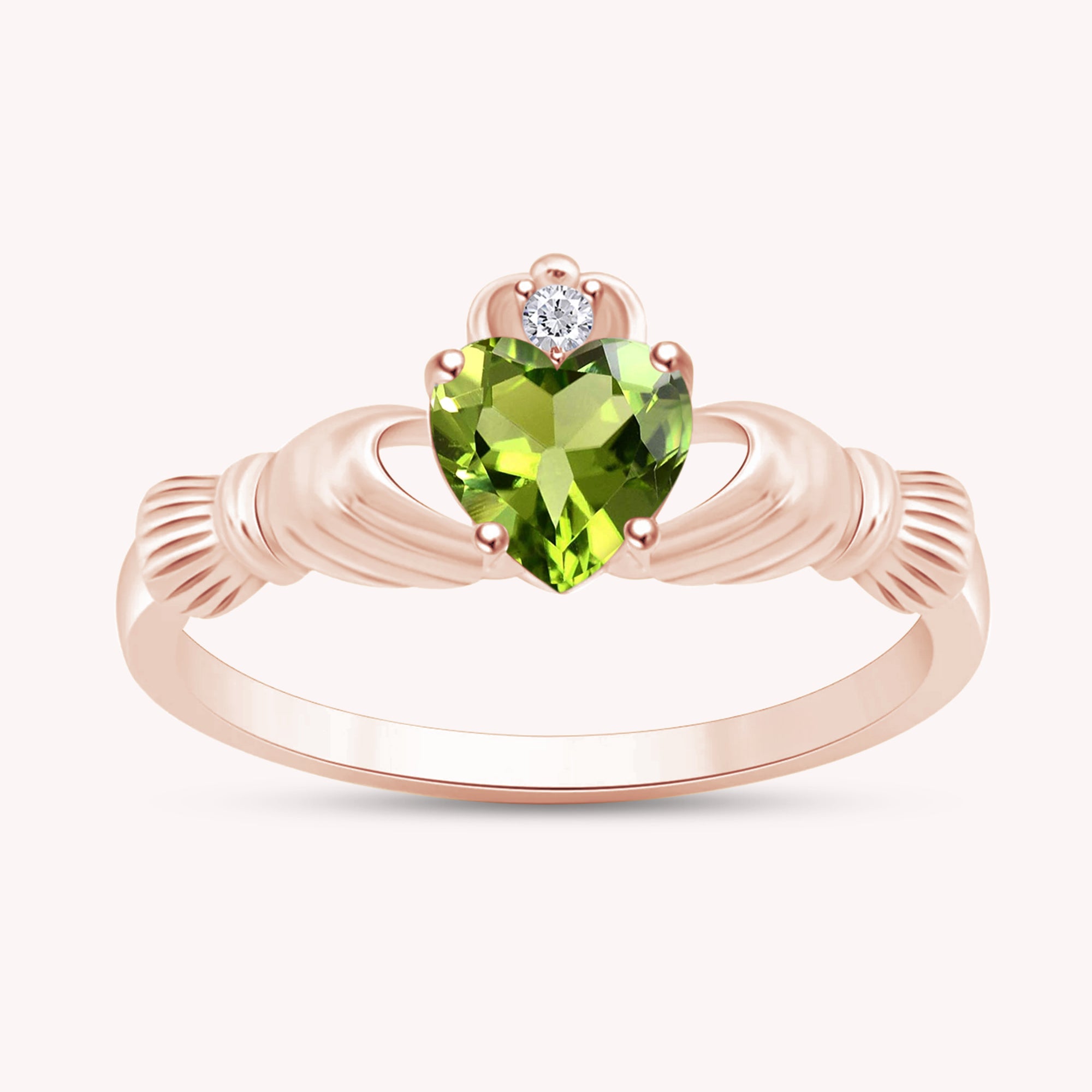 Center 6MM Simulated Birthstone with White Gemstone Rings for Women