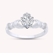 Center 6MM Simulated Birthstone with White Gemstone Rings for Women