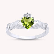 Center 6MM Simulated Birthstone with White Gemstone Rings for Women