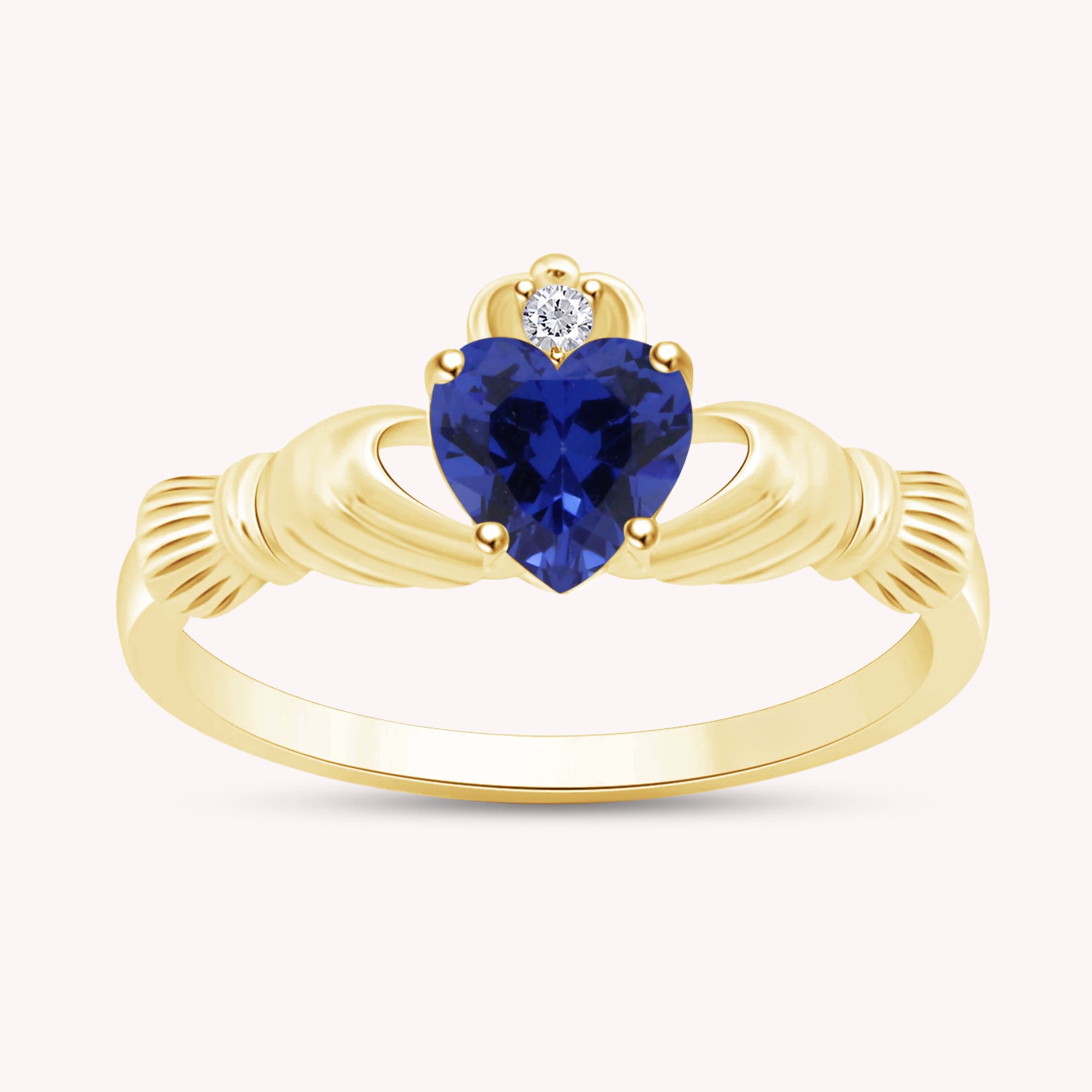 Center 6MM Simulated Birthstone with White Gemstone Rings for Women