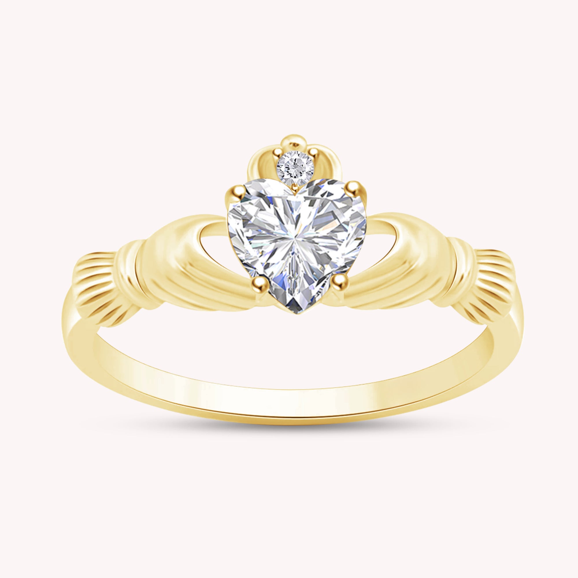 Center 6MM Simulated Birthstone with White Gemstone Rings for Women