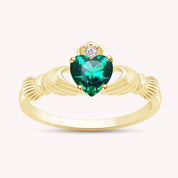 Center 6MM Simulated Birthstone with White Gemstone Rings for Women