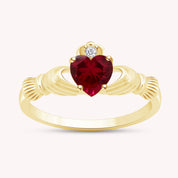 Center 6MM Simulated Birthstone with White Gemstone Rings for Women