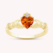 Center 6MM Simulated Birthstone with White Gemstone Rings for Women