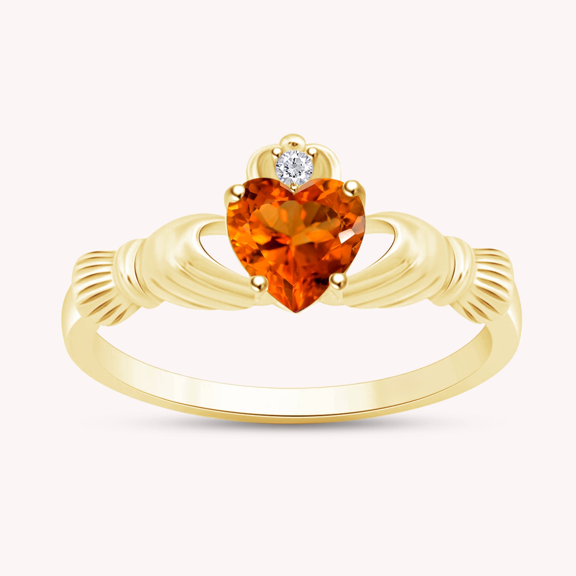 Center 6MM Simulated Birthstone with White Gemstone Rings for Women