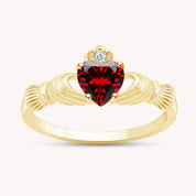 Center 6MM Simulated Birthstone with White Gemstone Rings for Women