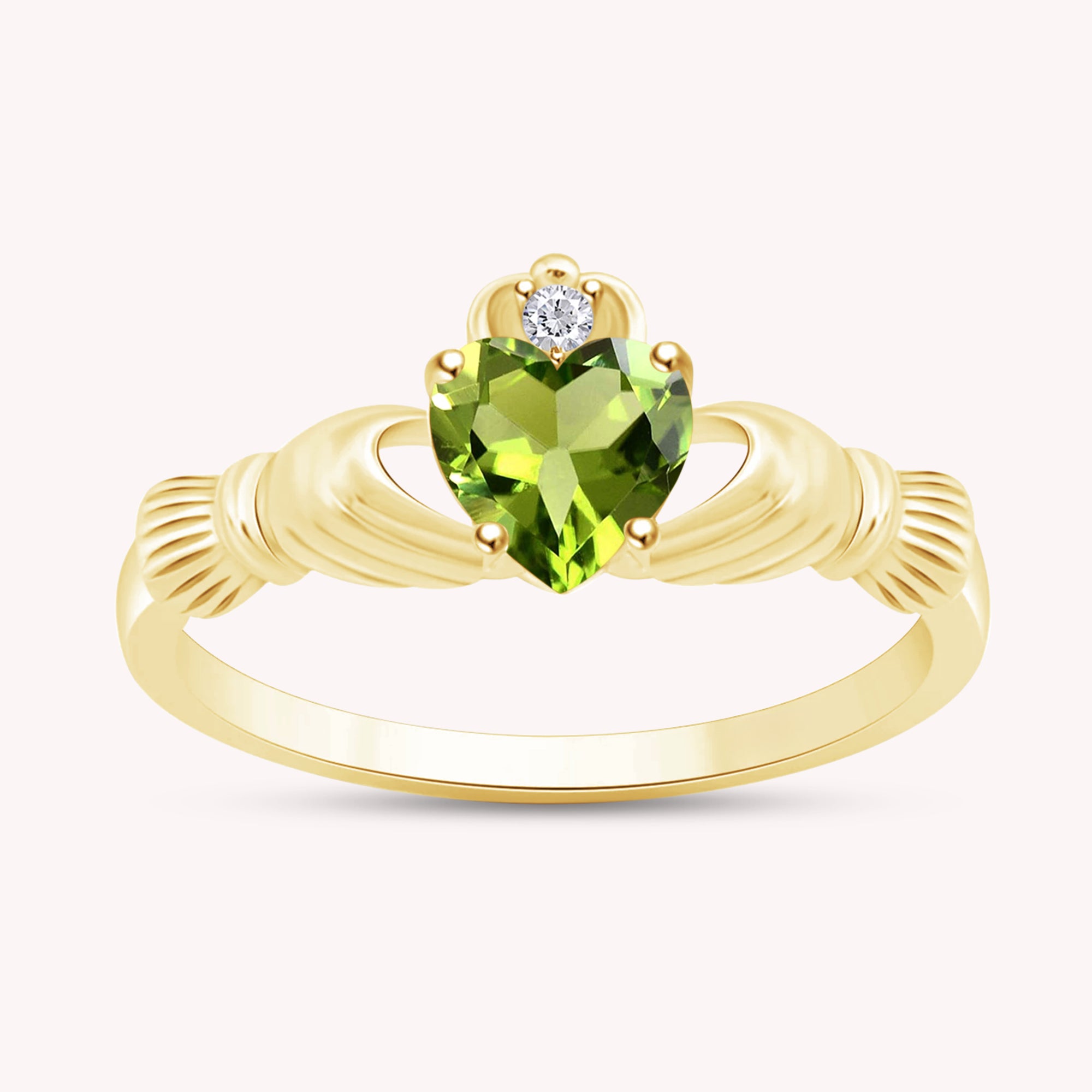 Center 6MM Simulated Birthstone with White Gemstone Rings for Women