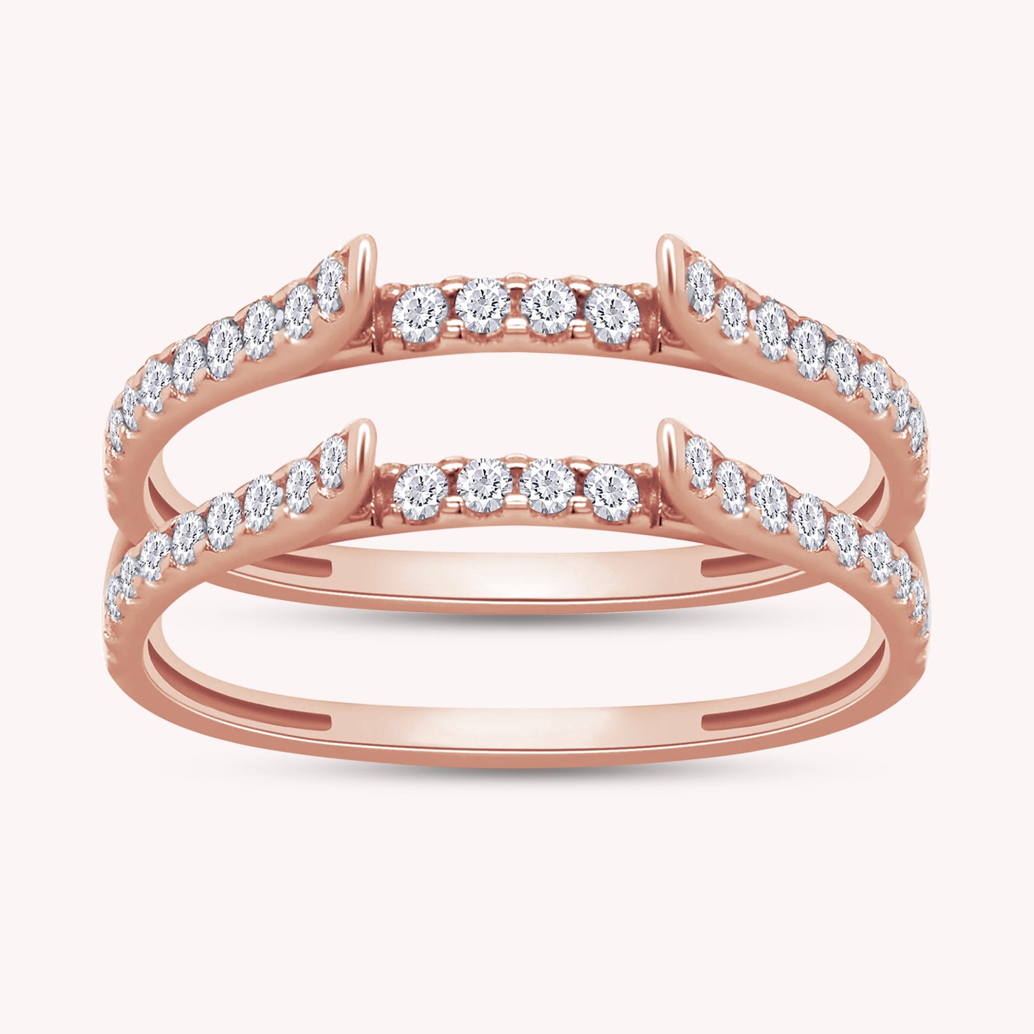 Cathedral Enhancer Ring Guard Lab Created Moissanite