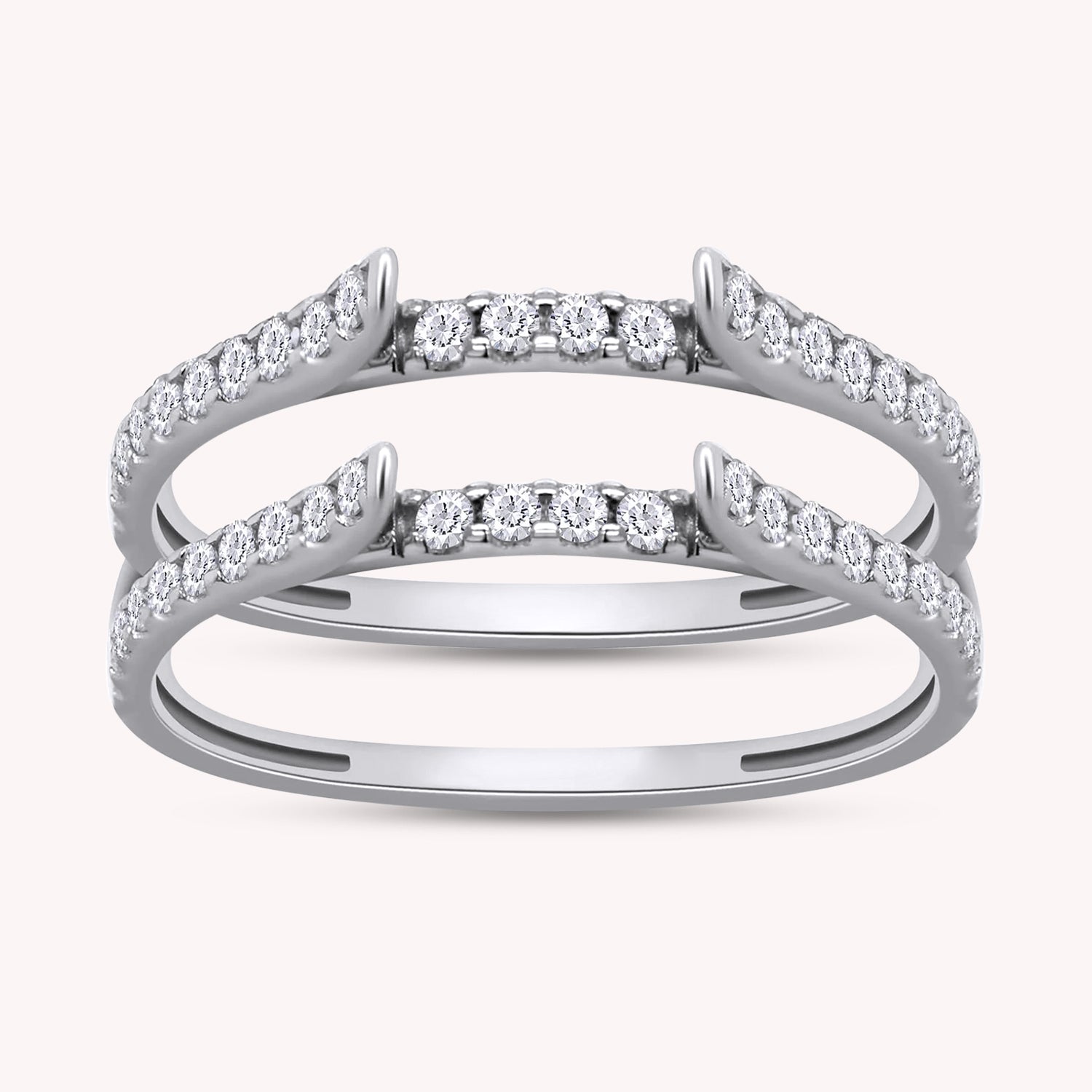 Cathedral Enhancer Ring Guard Lab Created Moissanite