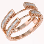 Cathedral Guard Enhancer Wedding Ring Cubic Zirconia Sterling Silver