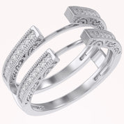 Cathedral Guard Enhancer Wedding Ring Cubic Zirconia Sterling Silver