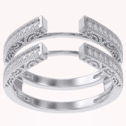 Cathedral Guard Enhancer Wedding Ring Cubic Zirconia Sterling Silver
