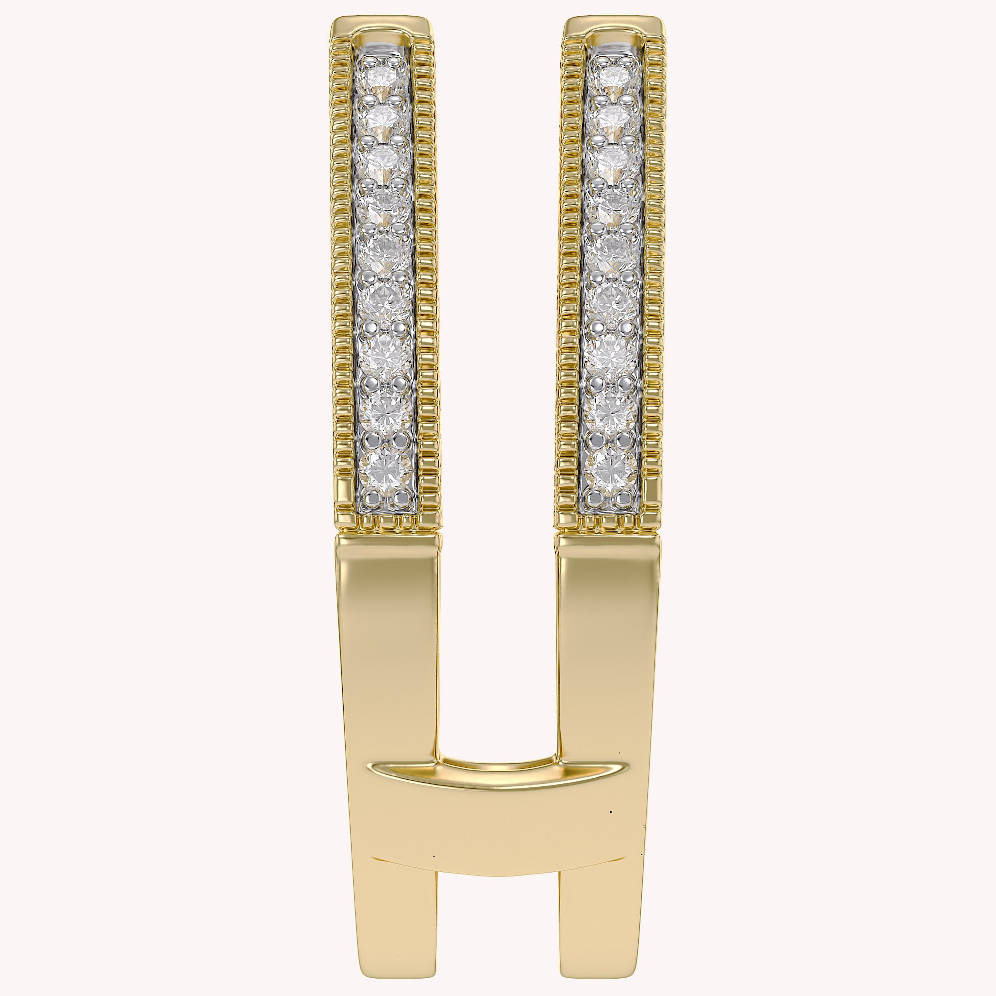 Round Lab Created Moissanite Diamond Cathedral Enhancer Guard Ring In 14K Gold Over Sterling Silver Jewelry For Women (G-H Color, 0.20 Cttw), Valentine's Day Gift For Her
