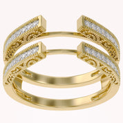 Cathedral Guard Enhancer Wedding Ring Cubic Zirconia Sterling Silver