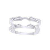 3/4 Carat Tapered & Round White Cubic Zirconia Enhancer Guard Ring In 14k Gold Over Sterling Silver (0.75 Cttw) Gift For Her