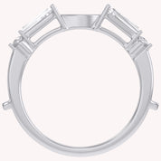 3/4 Carat Tapered & Round White Cubic Zirconia Enhancer Guard Ring Gift For Her