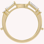 3/4 Carat Tapered & Round White Cubic Zirconia Enhancer Guard Ring Gift For Her
