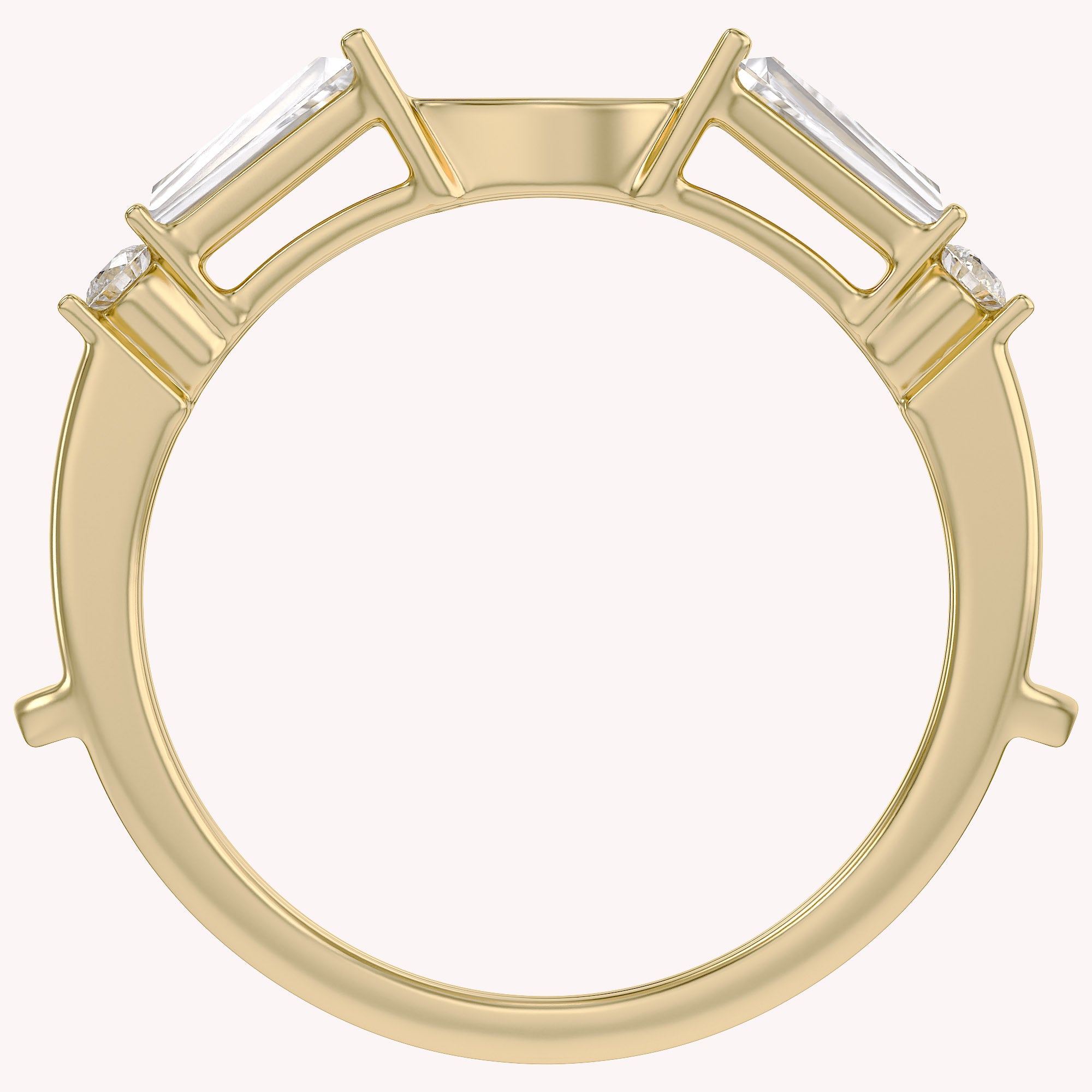 3/4 Carat Tapered & Round White Cubic Zirconia Enhancer Guard Ring Gift For Her
