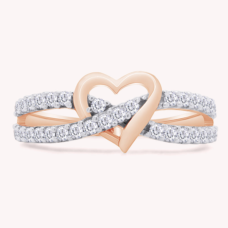 Infinity Heart Promise Lab Grown Diamond Split Shank Engagement Ring