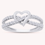 Infinity Heart Promise Lab Grown Diamond Split Shank Engagement Ring