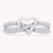 Infinity Heart Promise Lab Grown Diamond Split Shank Engagement Ring