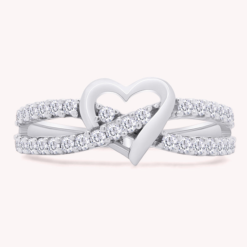 Infinity Heart Promise Lab Grown Diamond Split Shank Engagement Ring