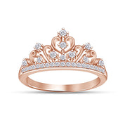 Ina White Natural Diamond Crown Ring