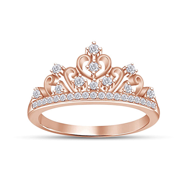Ina White Natural Diamond Crown Ring