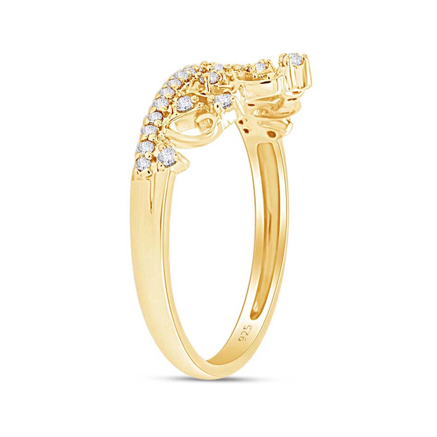 Ina White Natural Diamond Crown Ring
