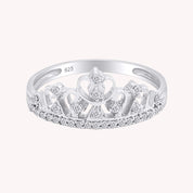 Ina White Natural Diamond Crown Ring