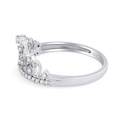 Ina White Natural Diamond Crown Ring