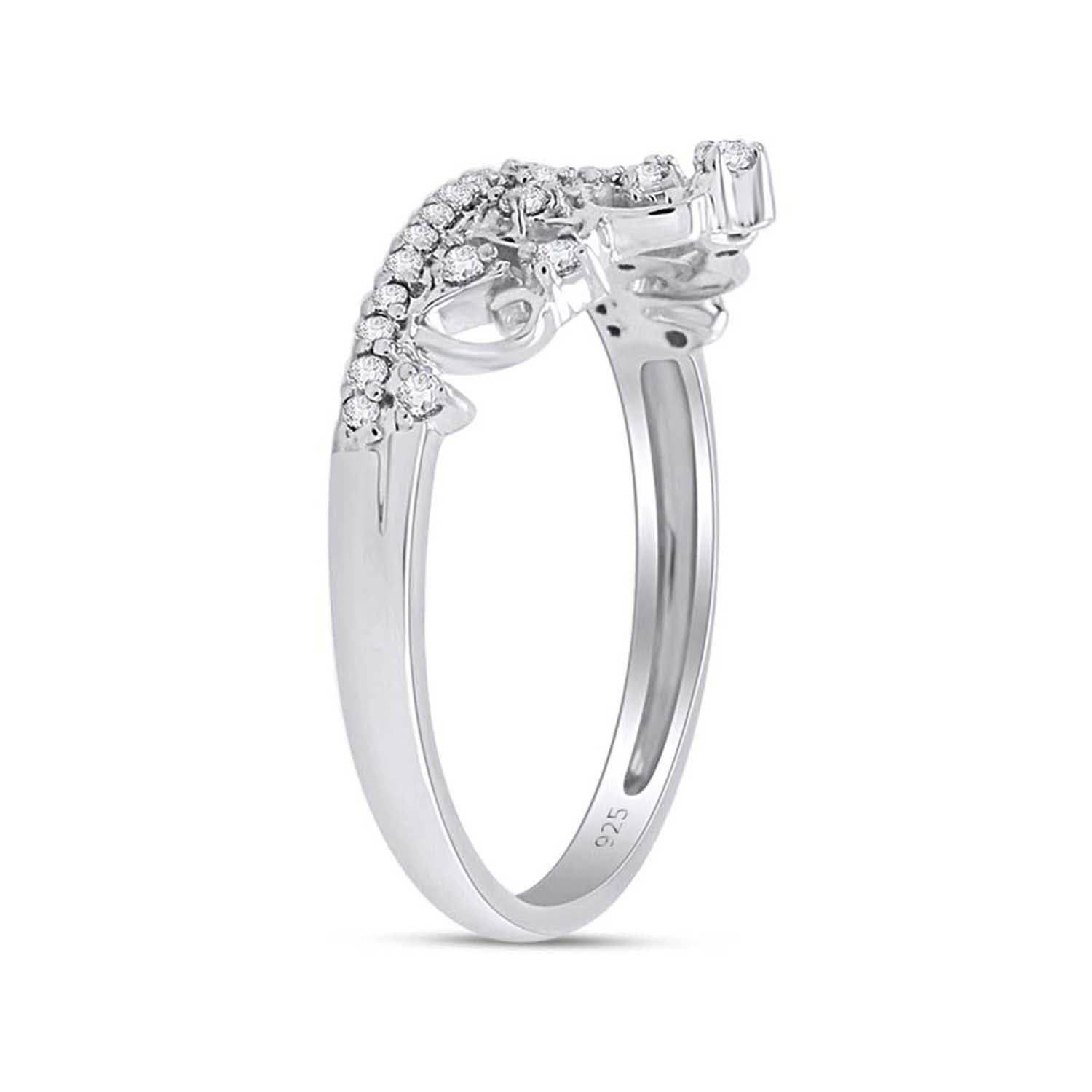 Ina White Natural Diamond Crown Ring