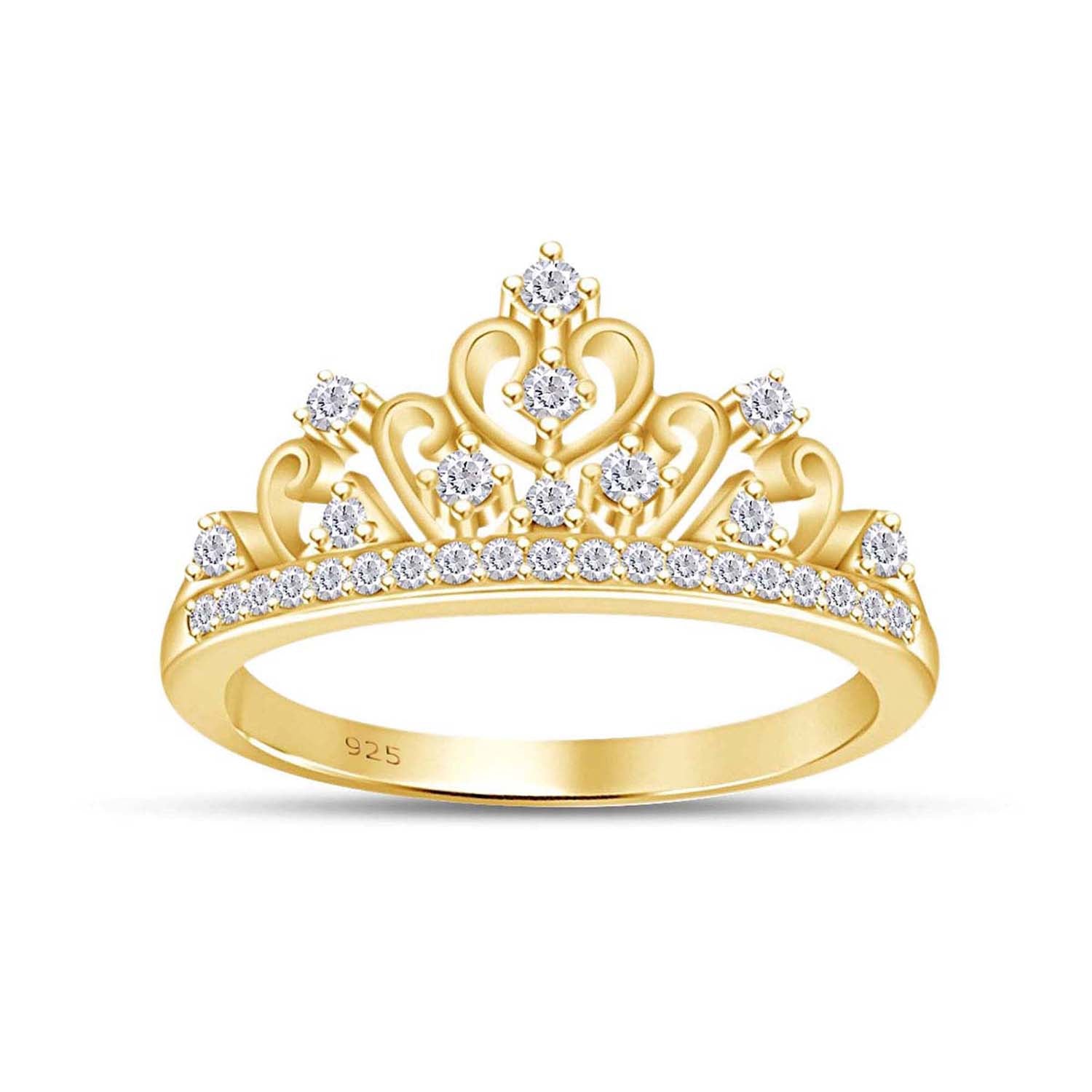 Ina White Natural Diamond Crown Ring