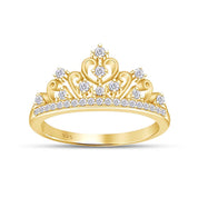 Ina White Natural Diamond Crown Ring