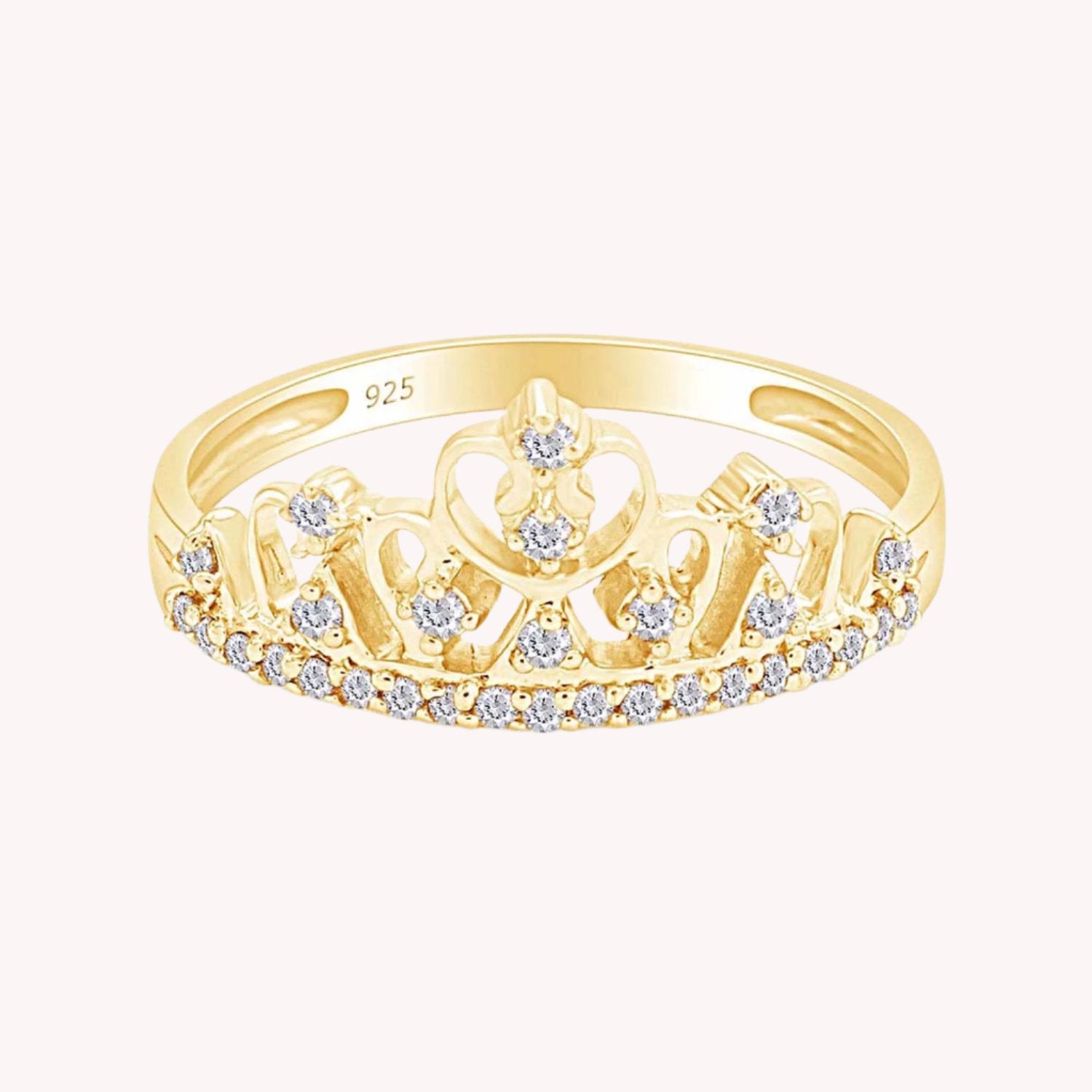 Ina White Natural Diamond Crown Ring